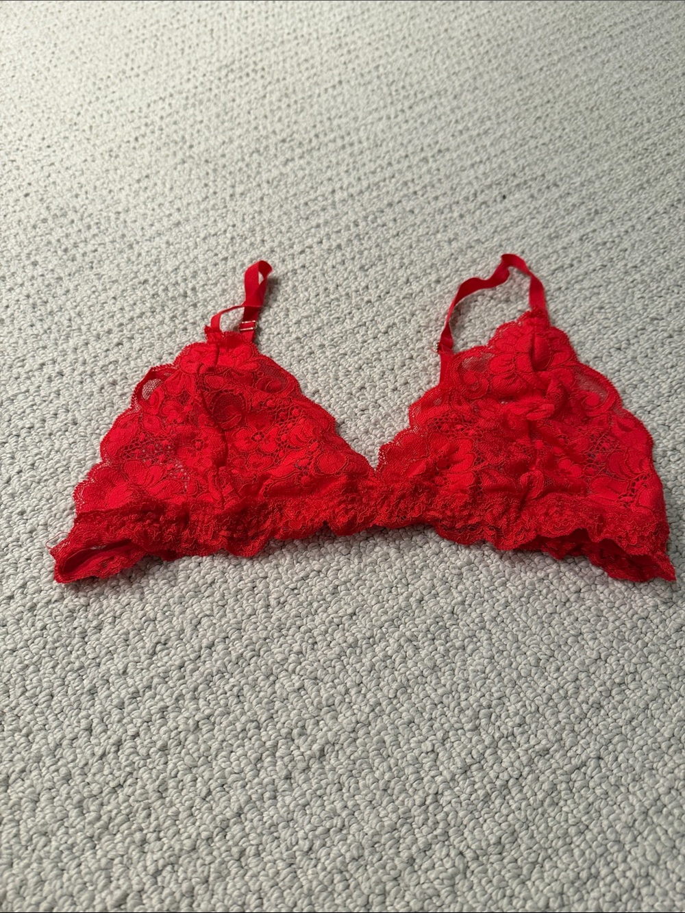 Free People Lace Triangle Bralette - Red